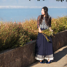 【林栖设计小店】蕾丝镂空连衣裙真丝宽松显瘦2025夏季新品桑蚕丝长裙女1952016