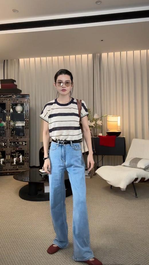 THESOONG"原味丹宁"经典莱赛尔凉爽线条感中腰牛仔裤HBNZ6779 商品图3