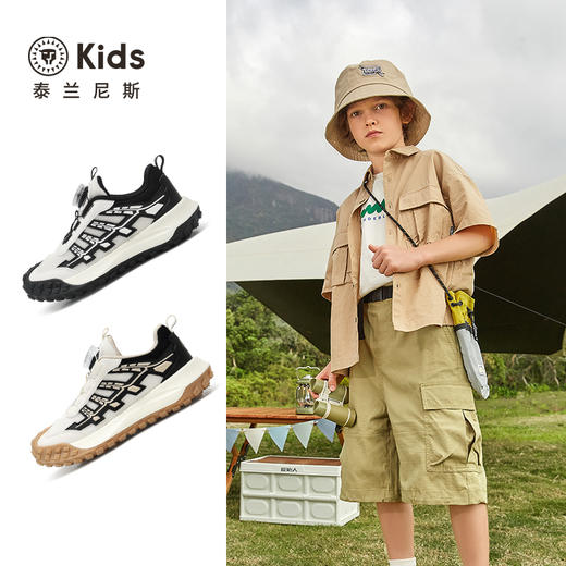 泰兰尼斯春秋新款旋钮跑步鞋中大童休闲鞋男童鞋子运动鞋子女童 T01D5A7079 商品图1