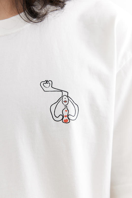 吃茶去chichaqu2025新款全棉圆领短袖T恤男女宽松印花创意图案 商品图1