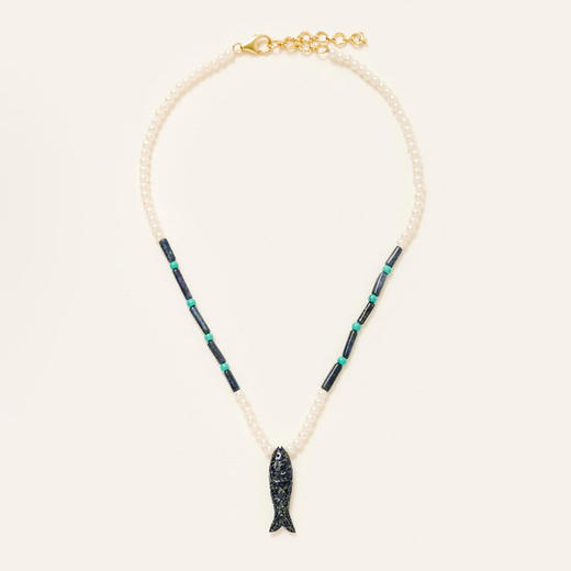 订购10周到｜Carousel Jewels-La pesca-鱼形 青金石 绿松石 珍珠 项链［英国设计师］ 商品图1