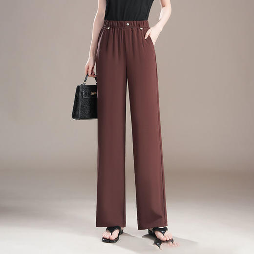 MYX-XYF-9917-L夏季薄款窄版阔腿裤2025年新款松紧腰垂坠感修身直筒裤休闲九分裤 商品图0