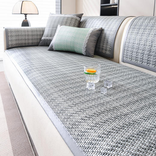 夏季冰丝藤席沙发垫 凉垫防滑冰丝坐垫 商品图5