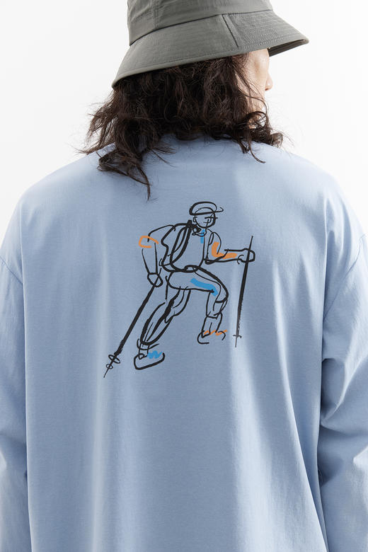 吃茶去chichaqu25速干吸湿排汗棉感防晒印花长袖T恤运动户外休闲 商品图3