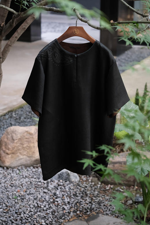 盛唐牡丹| 重缎香云纱手绘男上衣 商品图0