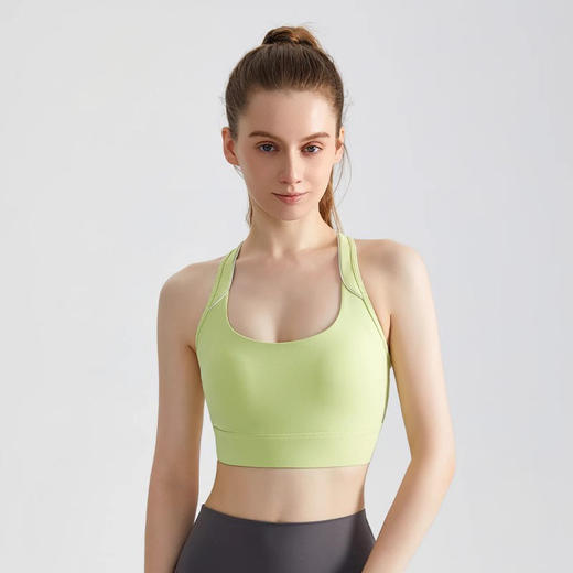 跃牌【安琪拉系列】新款防震固定杯跑步瑜伽聚拢镂空三排三扣瑜伽内衣WX-5007 商品图2