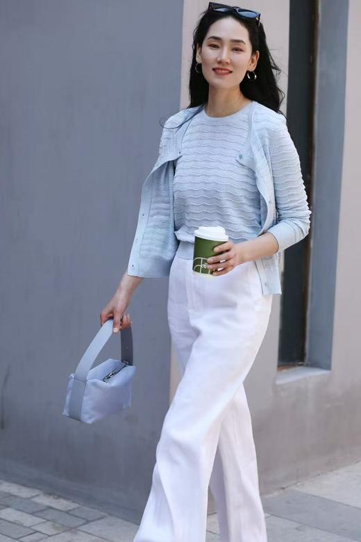 4F卡利亚里圆领水波纹开衫 商品图1