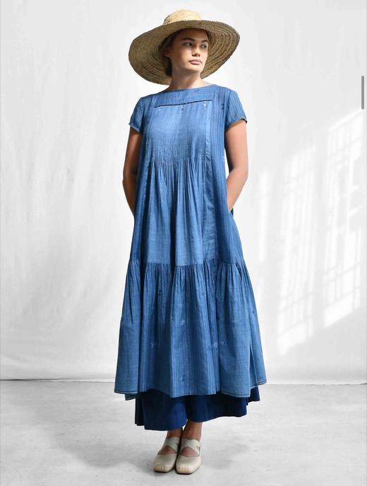 maku蓝染刺绣连衣裙 商品图9