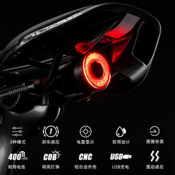洛克兄弟（ROCKBROS）自行车尾灯智能感应刹车灯骑行装备山地车公路车夜骑尾灯 商品图0