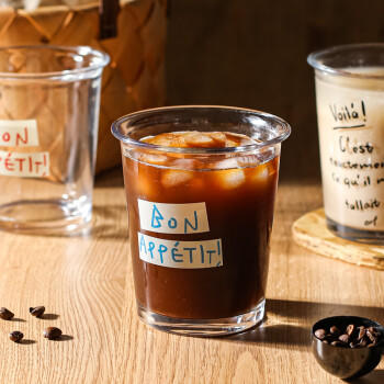 品喻（PINYU）玻璃咖啡杯ins风水杯家用牛奶燕麦饮品奶茶杯子冰美式dirty拿铁杯 商品图2