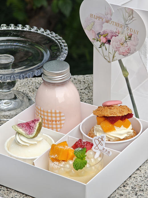 4宫格下午茶(卡片可更换）鲜花康乃馨或者紫罗兰 商品图2