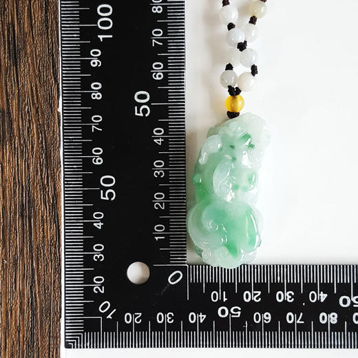 【天然正品】天然细腻糯种青白飘辣阳绿貔貅翡翠吊坠项链090425AH40 现售价：2180 商品图11