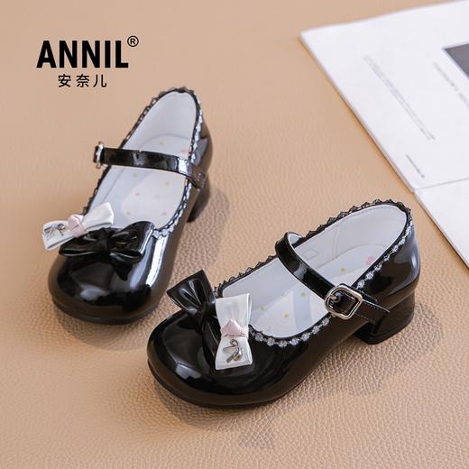 ANNIL/安奈儿女童小皮鞋2025春秋英伦风软底儿童公主鞋中大童黑色演出鞋HG5101197 商品图2