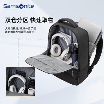 新秀丽（Samsonite）双肩包电脑包男女16英寸商务通勤背包大容量出差旅行书包轻便时尚 商品图2