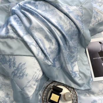 Demichel 法式床上四件套 贡缎冰丝床单被套被罩夏季 1.5/1.8米床 墨尔本绿 商品图3