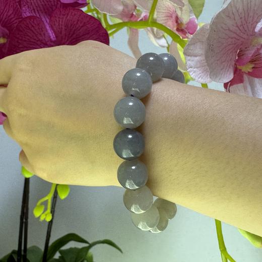 天然和田玉手串 淡烟紫 12.1mm*16颗 商品图2