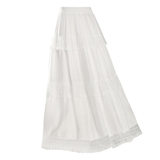 MYX-AS-6657-L蕾丝荷叶边洋气蛋糕裙2025夏季新款松紧腰休闲长裙垂感百褶半身裙 商品图4