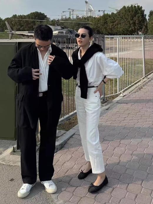 THESOONG|"白牛2.0"赛络纺双芯加软白色中腰弹力牛仔裤女HBNZ6364 商品图1
