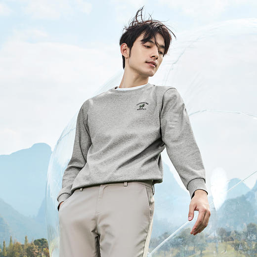 【5A抗菌2A防螨】柒牌圆领卫衣男装2025春季新款时尚潮流休闲上衣128W70150 商品图3