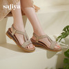 Safiya/索菲娅2025波西米亚闪钻珍珠露趾休闲坡跟罗马仙女鞋SFD2115349 商品缩略图3