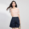 【专属特价】熙世界多巴胺条纹冰丝针织衫女夏季薄款2025年新款短袖绝美小上衣 商品缩略图4