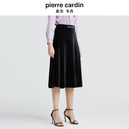 [皮尔卡丹女装]连衣裙通勤轻商务修身显瘦蕾丝袖淑女裙 商品图1