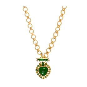 订购5个月到｜Gripoix Paris-Frida-绿色爱心 项链［法国设计师］