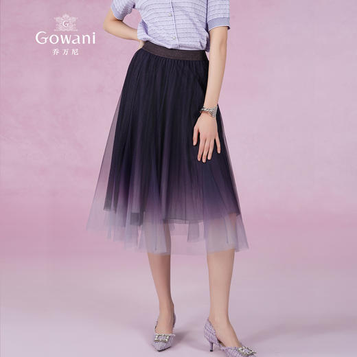 乔万尼夏新品半身裙渐变设计感百褶裙优雅ET2D287 商品图2