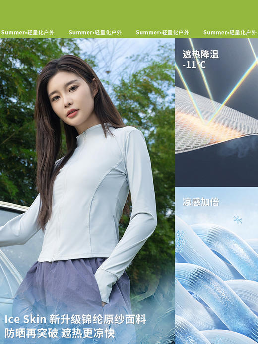 【夏新品！🔥户外必备神器】IceSkin2.0原纱防晒服💎轻薄凉感+UPF100+💥骑行健身户外全场景无惧紫外线！修身防晒衣外套 女夏季户外连帽 紫外线骑行运动防晒外套 商品图1