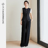 FUYAO扶摇 新中式时尚套装女黑色马甲无袖上衣高级感阔腿裤两件套 商品缩略图3