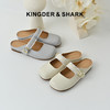 经典鲨2025夏季新品法式复古花边拼接平底舒适包头半拖鞋女KW391-529021 商品缩略图0