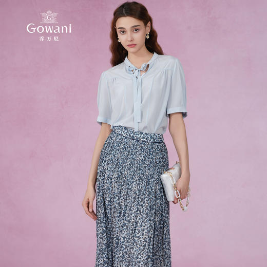 乔万尼真丝衬衫女上衣减龄设计小衫EF2C329 商品图1