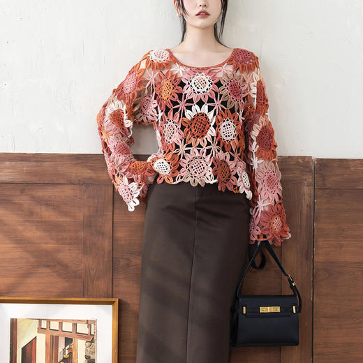 苏苏姐家向日葵拼花罩衫手工DIY钩针羊毛线毛线团自制材料包 商品图1