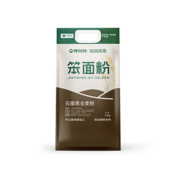 豫娃娃石磨黑全麦粉2.5kg 黑小麦全麦面粉 含麦麸粗粮杂粮面粉 /粮油调味 /面粉 /专用粉 商品图1
