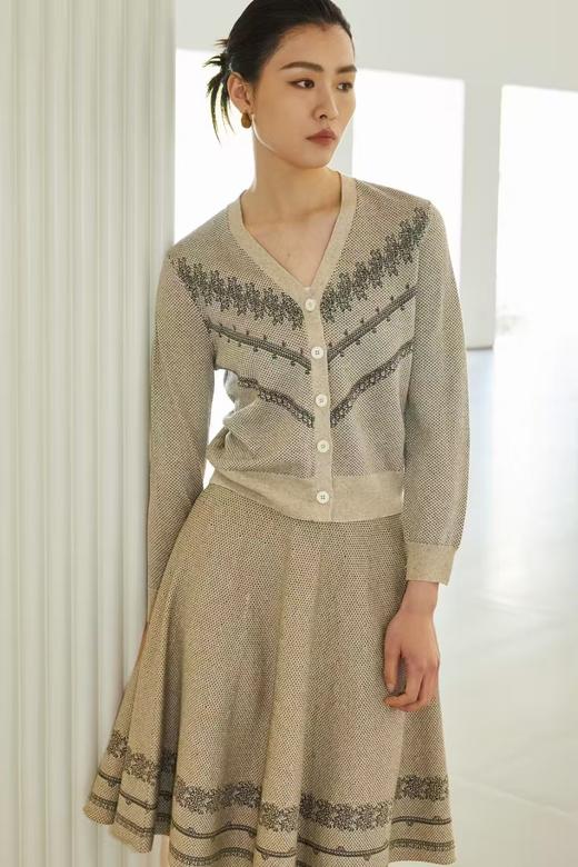 4F卡利亚里V领提花开衫 商品图1