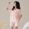自然醒梵花云朵棉（带胸垫）睡衣女款夏季短袖短裤薄款花边甜美风女士家居服QH 商品缩略图2