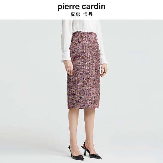 [皮尔卡丹女装]折扣秋新款简约通勤淑女修身刺绣连衣裙 商品图1