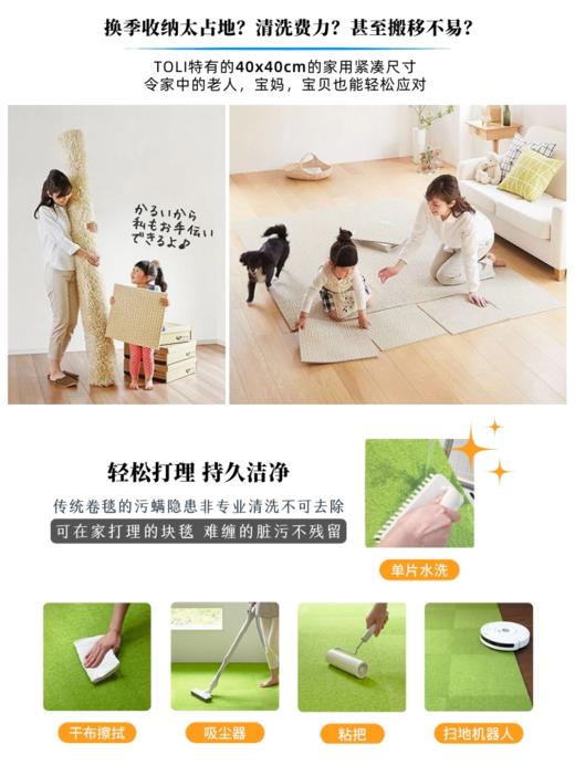 toli东理家居日本进口拼接地毯客厅卧室日式满铺儿童家用块毯地垫 商品图2