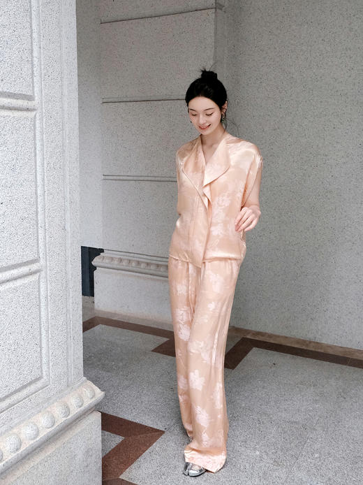 盛唐牡丹 |玉兰花纹交织真丝上衣 商品图7