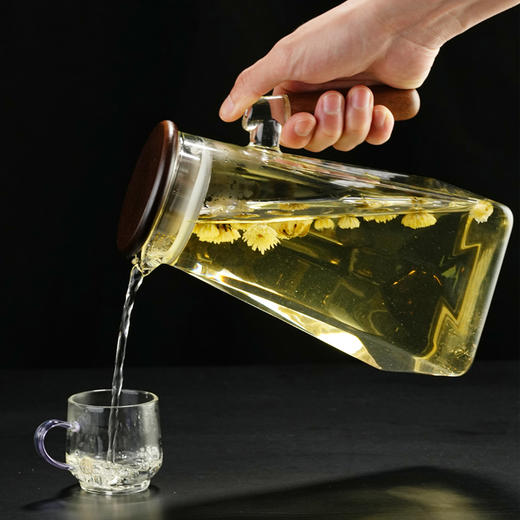 璃韵钻石凉水壶/透明款家用大容量耐热高硼硅玻璃装凉白开水壶泡茶壶/1900ML 商品图4