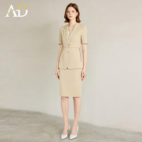 AD西装极简风2025新款卡其色职业套装女高端经理公务员教师工作服