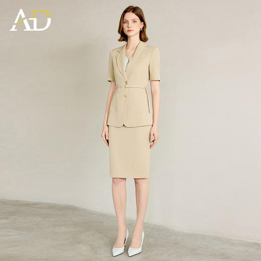 AD西装极简风2025新款卡其色职业套装女高端经理公务员教师工作服 商品图0