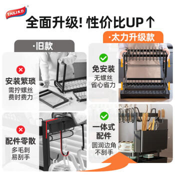 太力厨房收纳置物架碗碟架多功能置物架沥水碗架 台面收纳架砧板架 商品图3