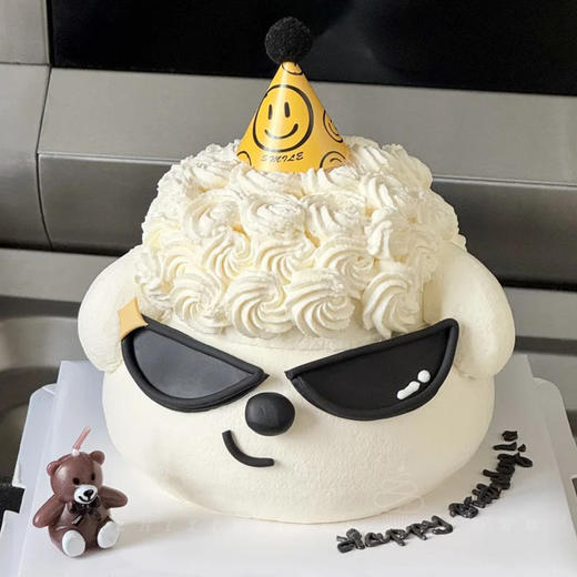 【墨镜酷酷狗】男孩子就要拽酷拽酷的--水果夹心生日蛋糕 商品图0