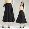 MYX-YGLR-M78-L垂坠感通勤百褶A字大摆裙2025夏季新款松紧腰休闲长裙黑色半身裙 商品缩略图2