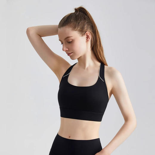 跃牌【安琪拉系列】新款防震固定杯跑步瑜伽聚拢镂空三排三扣瑜伽内衣WX-5007 商品图1