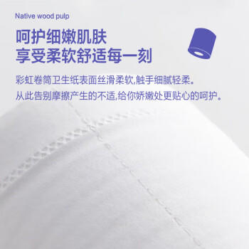顺清柔有芯卷纸彩虹系列5层200g*10卷 冲厕易溶解卫生纸厕纸（2kg/提） /家庭清洁/纸品 /清洁纸品 /卷纸 商品图5