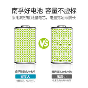 南孚7号充电电池2粒 镍氢耐用型900mAh 适用于玩具车/血压计/挂钟/鼠标键盘等 AAA