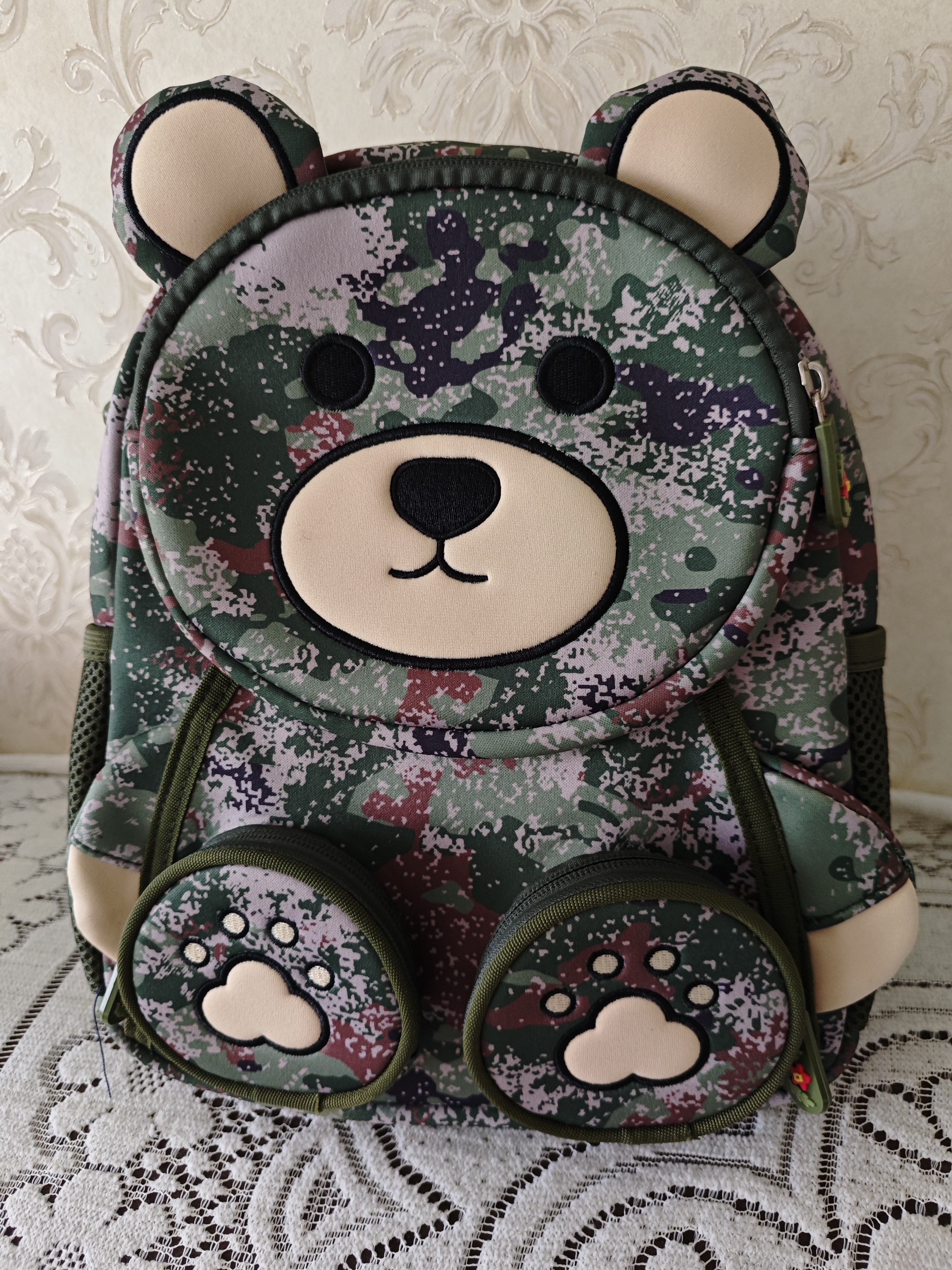 【六一儿童小熊迷彩背包】卡通小熊双肩背包书包儿童通用类zy