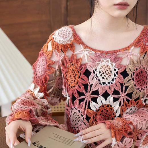 苏苏姐家向日葵拼花罩衫手工DIY钩针羊毛线毛线团自制材料包 商品图3